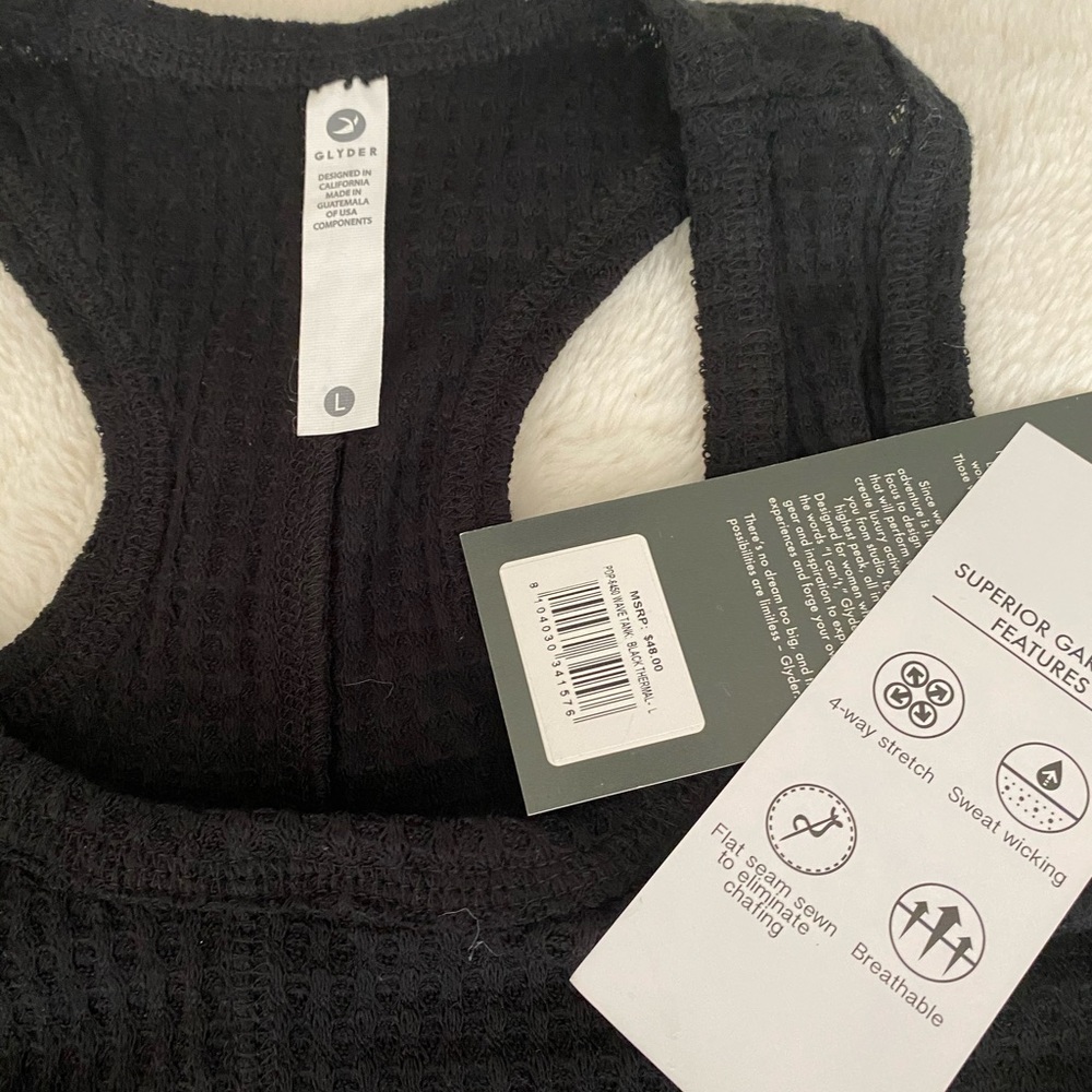 Glyder Wave Tank Black Thermal. NEW
